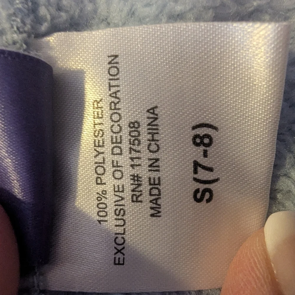 Disney  Kids Blue Stitch Fleece Hoodie With Ears, Size Small (7/8)